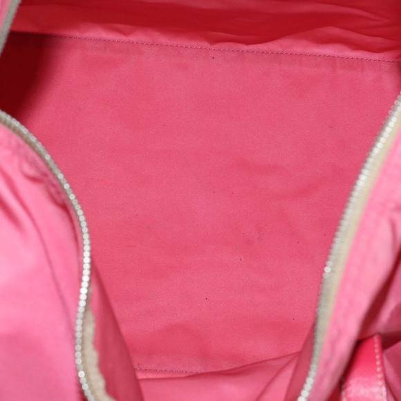 PRADA Boston Bag Nylon Pink Silver Auth 96025 - Picture 10 of 16
